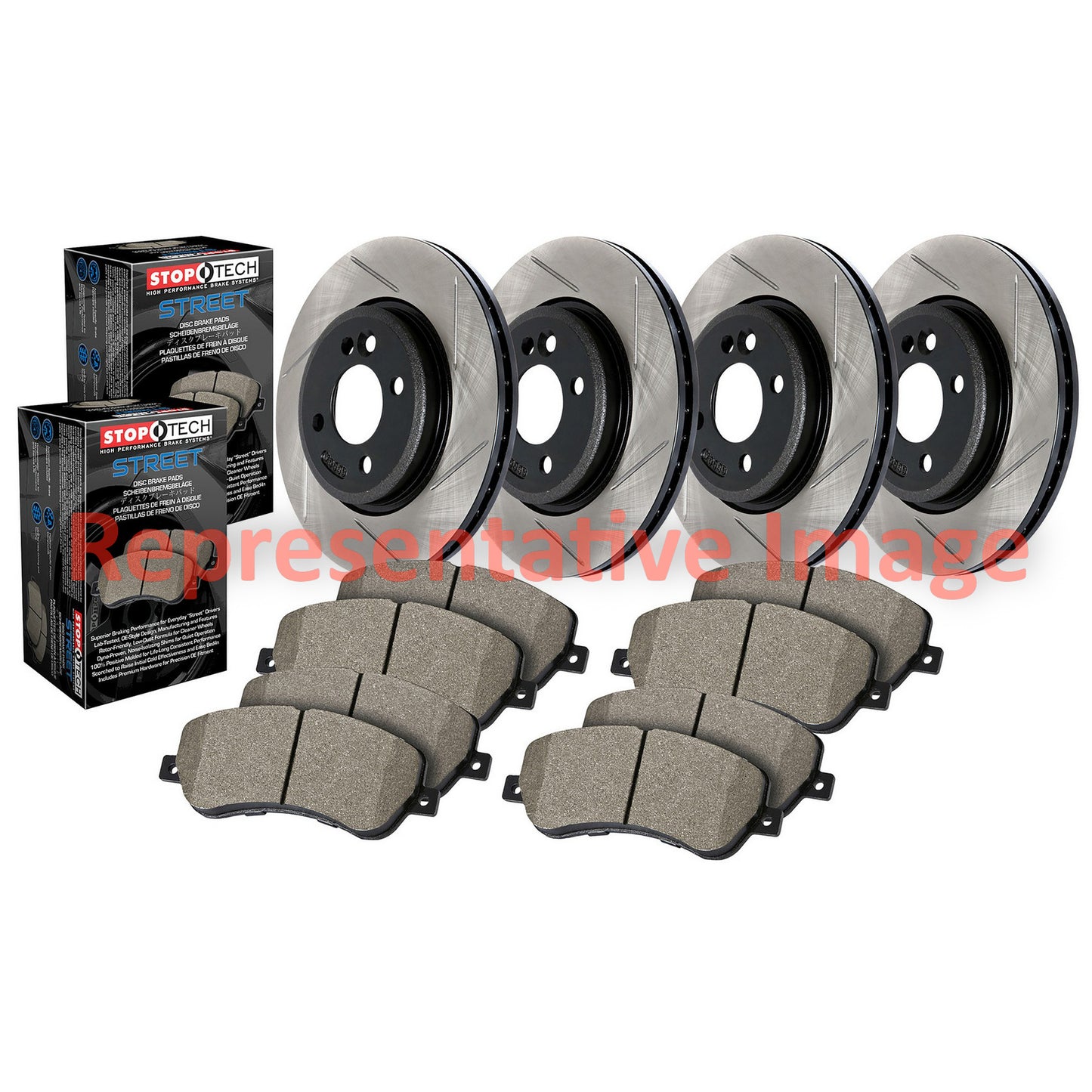 StopTech Street Axle Pack, Slotted, 4 Wheel