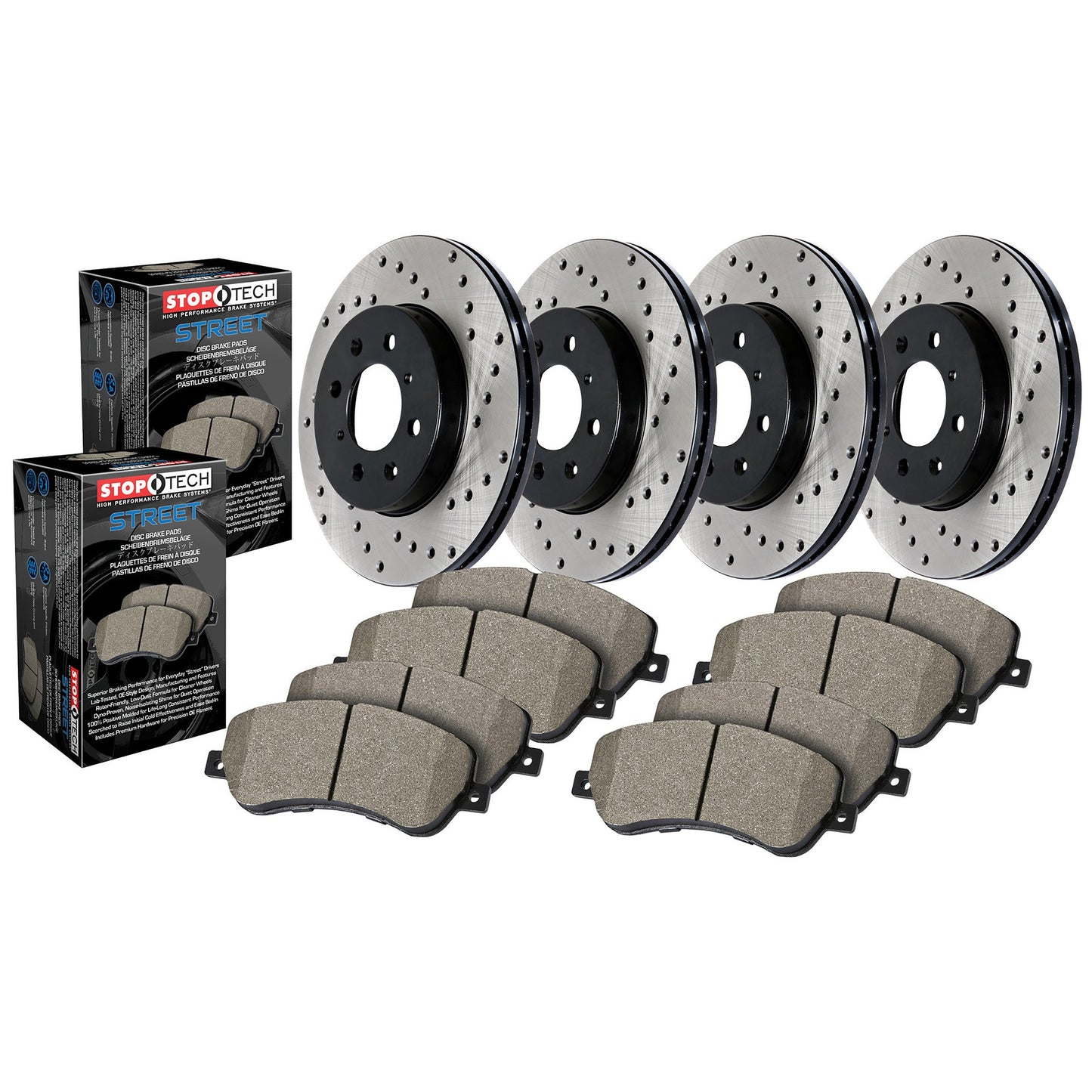 StopTech Street Axle Pack, Drilled, 4 Wheel