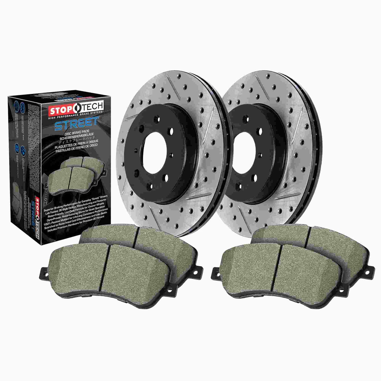 StopTech Street Axle Pack, Drilled And Slotted, Front
