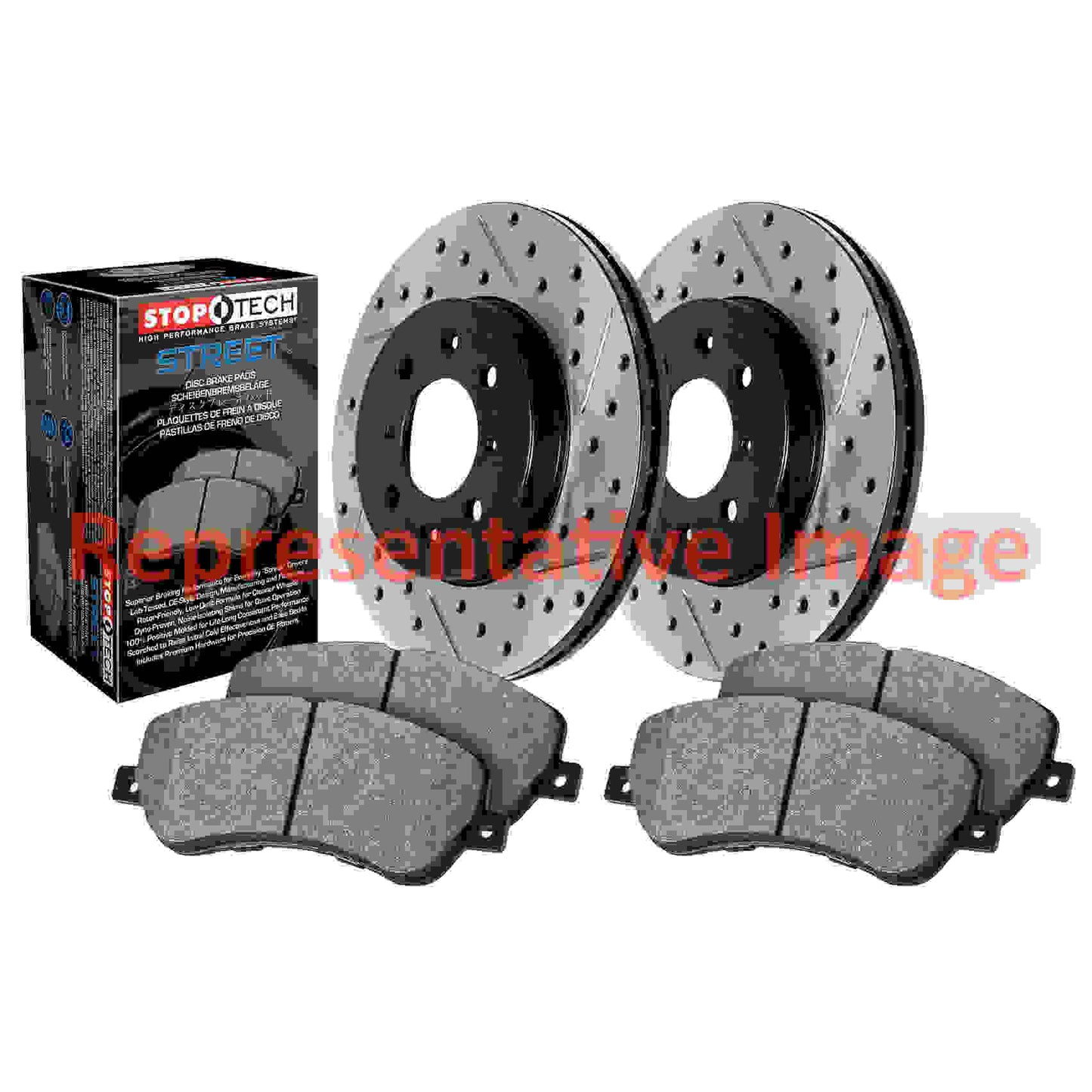 StopTech Street Axle Pack, Drilled And Slotted, Front