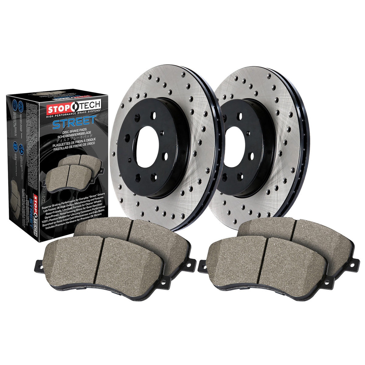StopTech Street Axle Pack, Drilled, Rear