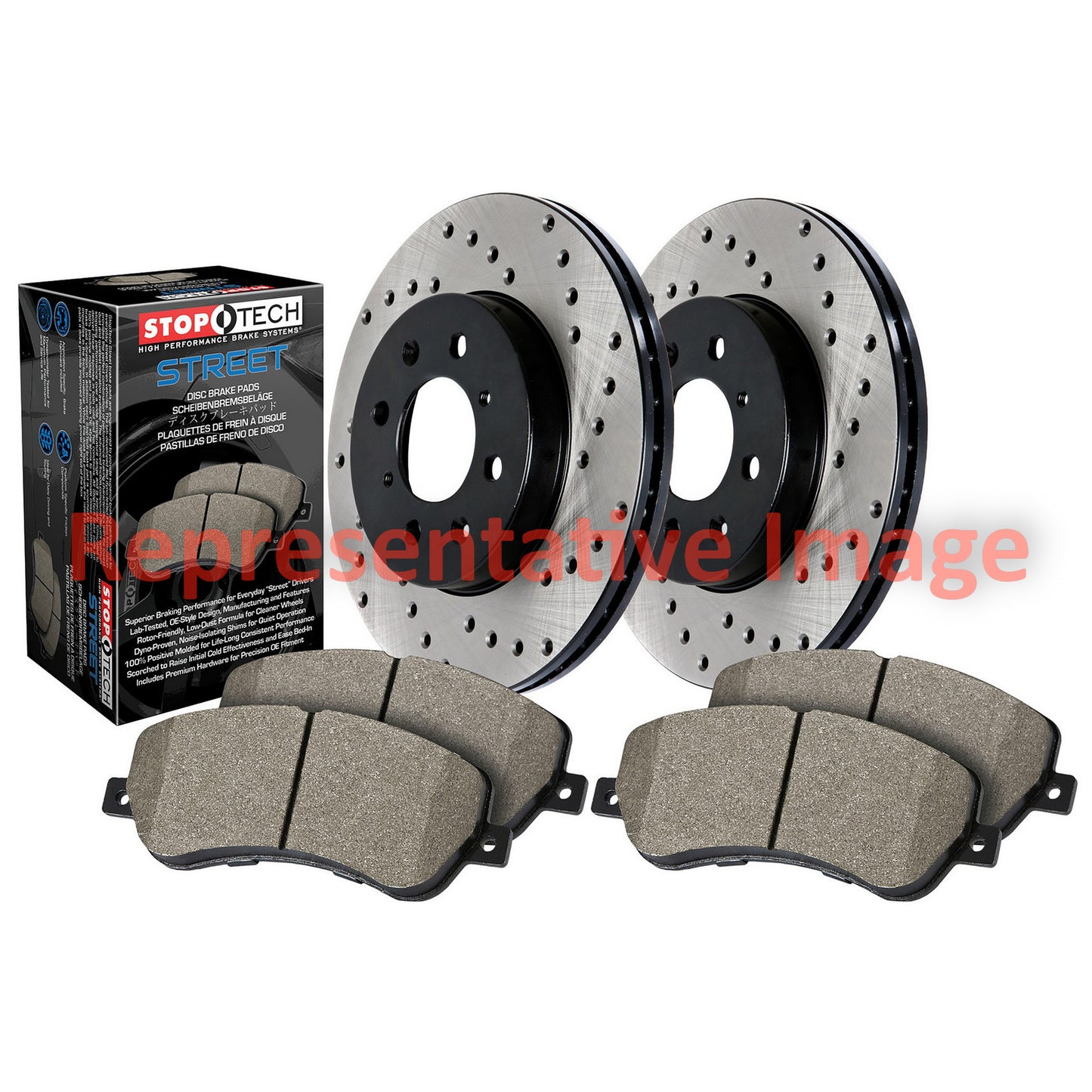 Stoptech Street Axle Pack Drilled, Front 939.61030