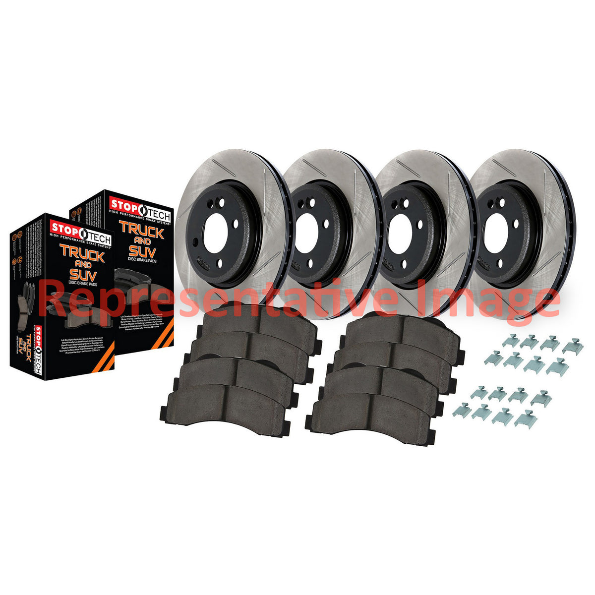 Stoptech Truck Axle Pack, Slotted, 4 Wheel 967.66032