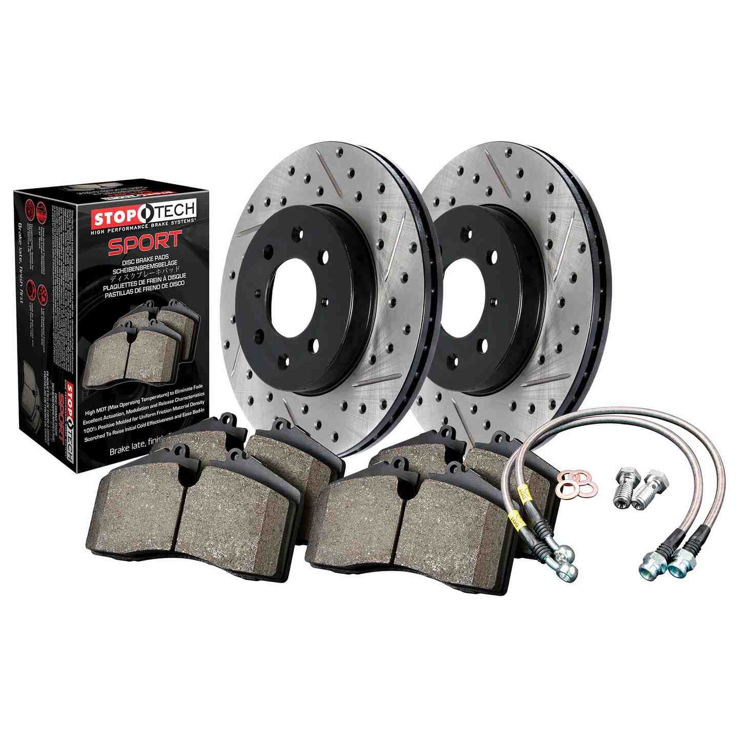 Stoptech Sport Axle Pack, Drilled & Slotted, Front 978.34022F