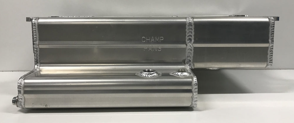 CHAMP PANS SBC Alm Pro Oil Pan Wet Sump w/RH Kickout Engines and Components Engine Covers, Pans and Dress-Up Components main image
