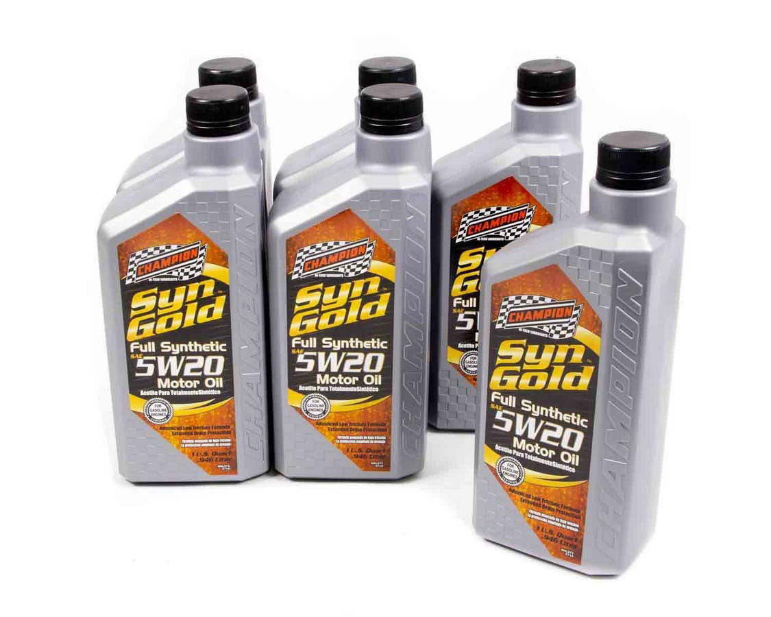 Champion 5W20 SynGold Synthetic oil Case 6x1 Quarts Oils, Fluids and Additives Motor Oil main image