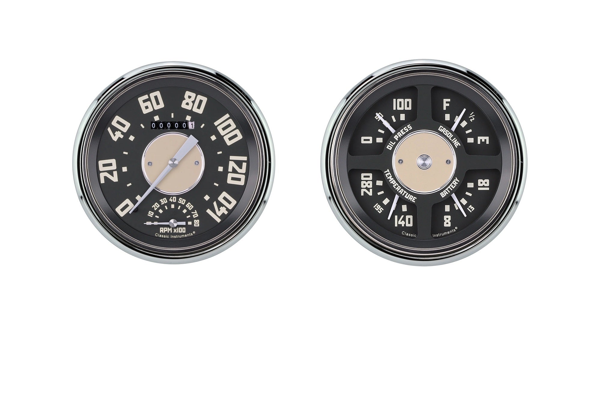 Classic Instruments 47-53 Chevy Truck Quad Gauge w/Tach Gauge Kits Analog Gauge Kits main image