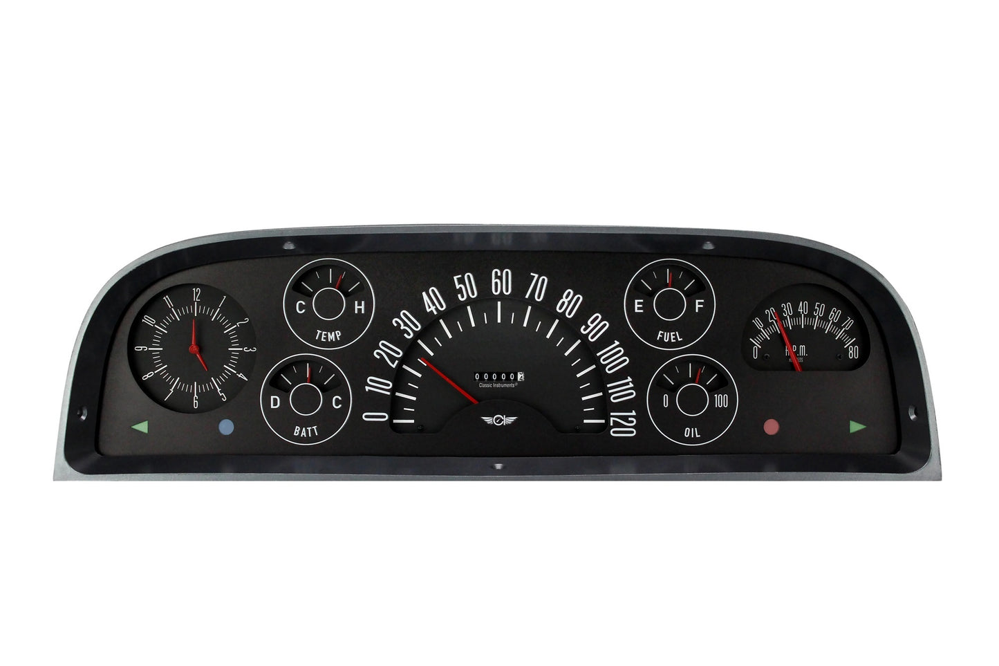 Classic Instruments 60-63 Chevy Truck Gauge Set Black Gauge Kits Analog Gauge Kits main image