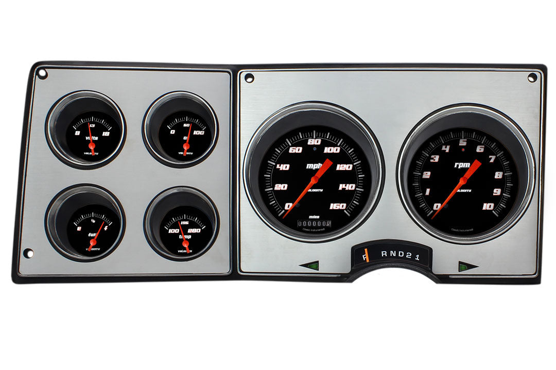 Classic Instruments 73-87 GM P/U Gauges Velocity Black Gauge Kits Analog Gauge Kits main image