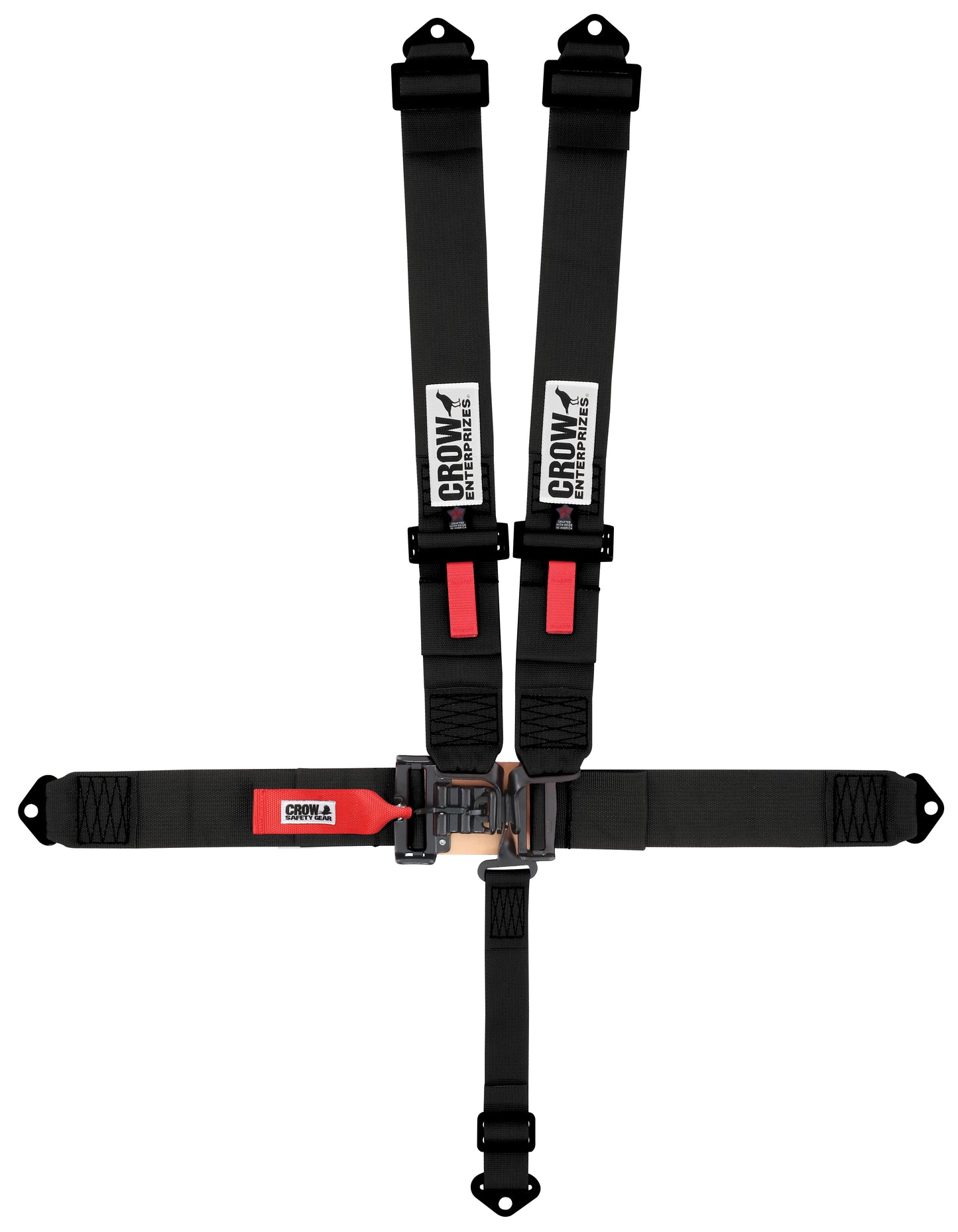CROW SAFETY GEAR Harness 5-Way 3in Latch And Link All Black Safety Equipment Safety Restraints main image