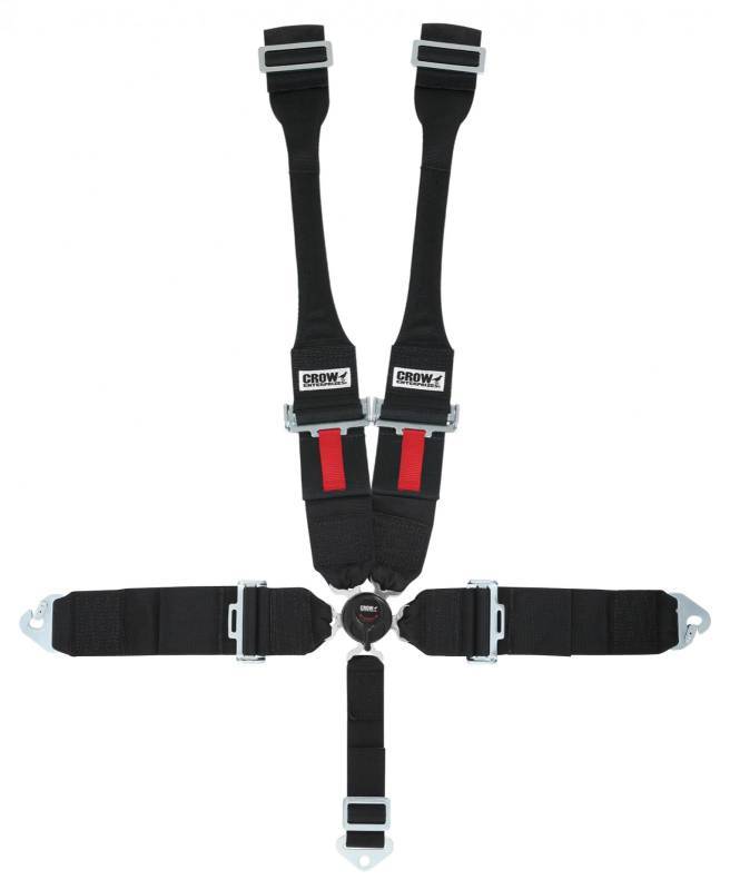 CROW SAFETY GEAR 6 Way Kam Lock Clip In Pull Down Black Safety Restraints Seat Belts and Harnesses main image