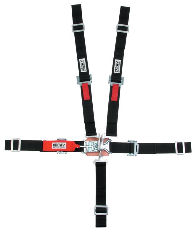 CROW SAFETY GEAR 5 Point L&L 2in Lap Belt Pull Down Black SFI16.2 Safety Restraints Seat Belts and Harnesses main image