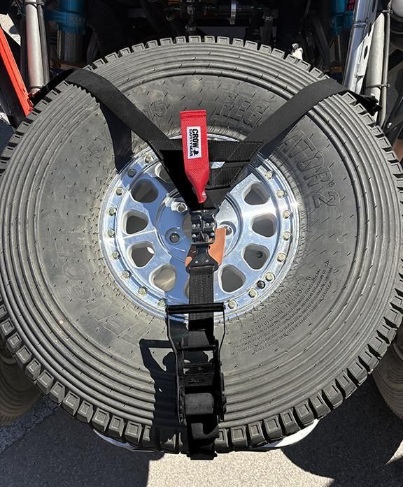 CROW SAFETY GEAR Quick Change Spare Tire Ratcheting Restraint Blk Safety Equipment Safety Restraints main image