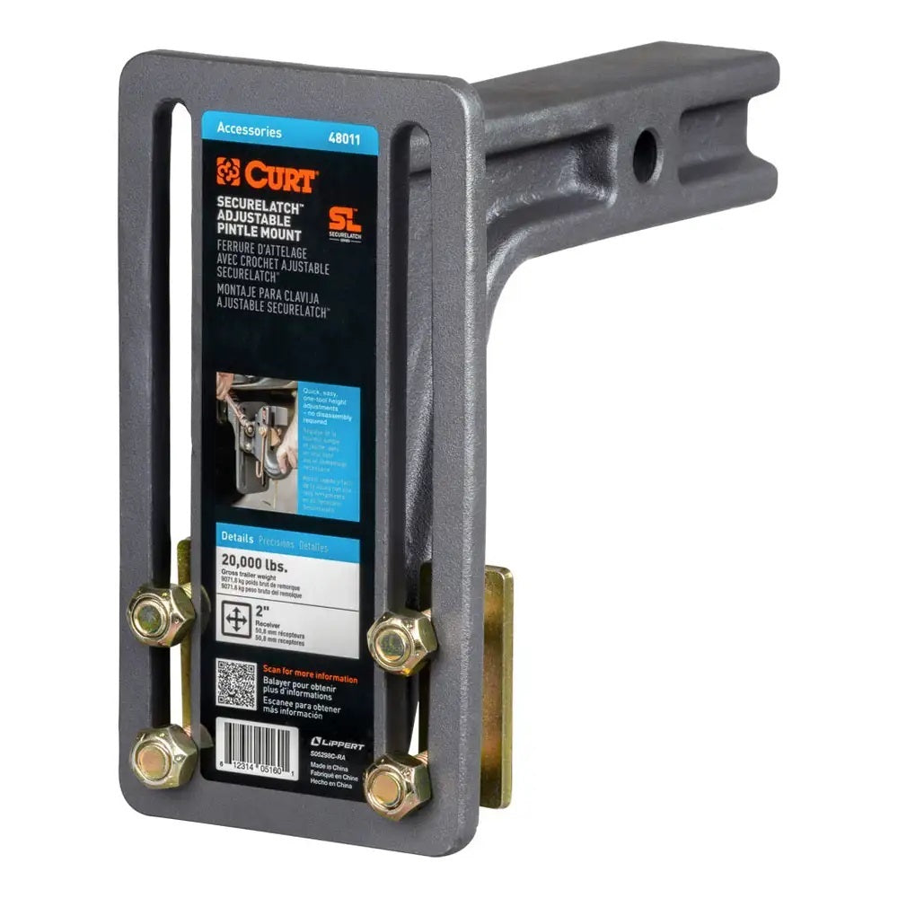 CURT 2in Adjustable Shank Pintle Hitches Hitch Accessories main image