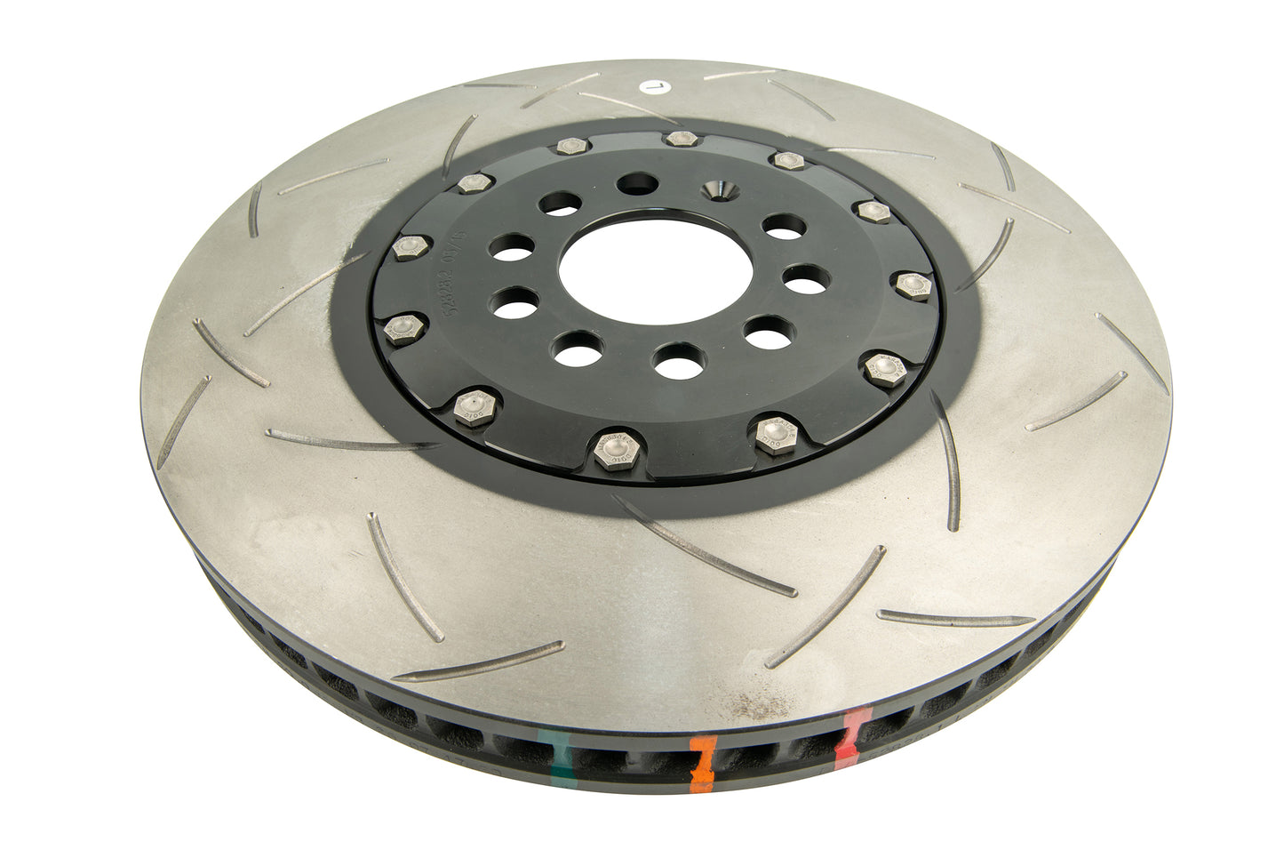 DBA 04 VW Golf R32 5000 Fully Assembled 2-Piece Rotor Black Hat T3 Slotted 60CV Left Front DBA52828BLKLS