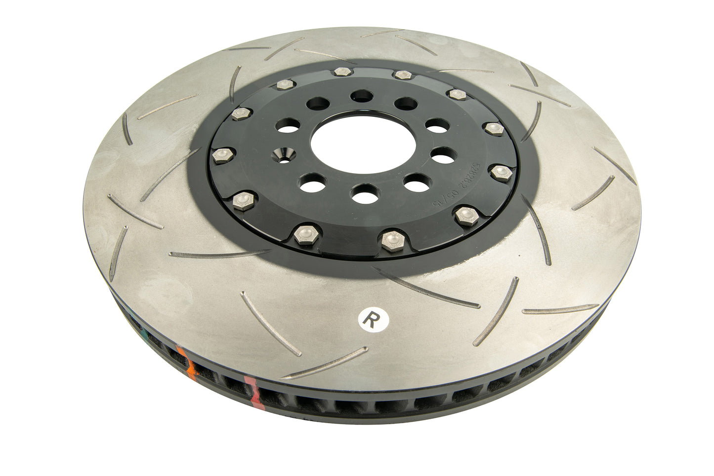 DBA 04 VW Golf R32 5000 Fully Assembled 2-Piece Rotor Black Hat T3 Slotted 60CV Right Front DBA52828BLKRS