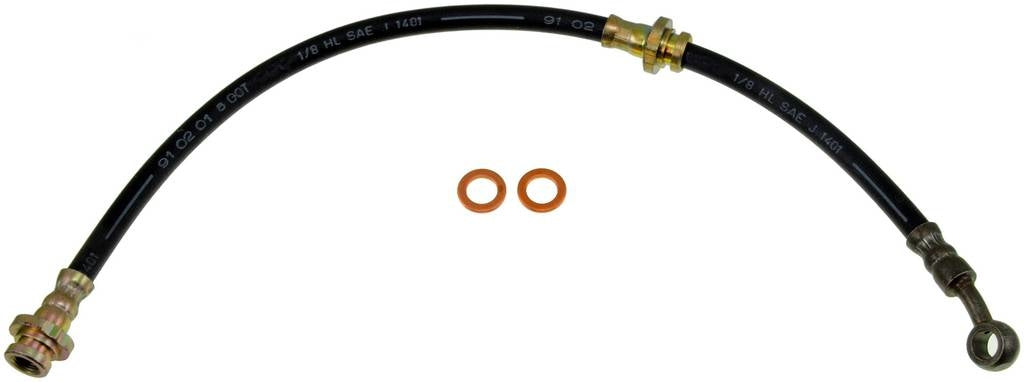 Dorman - First Stop Brake Hydraulic Hose EPDM Rubber with corrosion-resistant fittings for 1988-1990 Nissan Sentra, 1990 Nissan Tsuru H38495