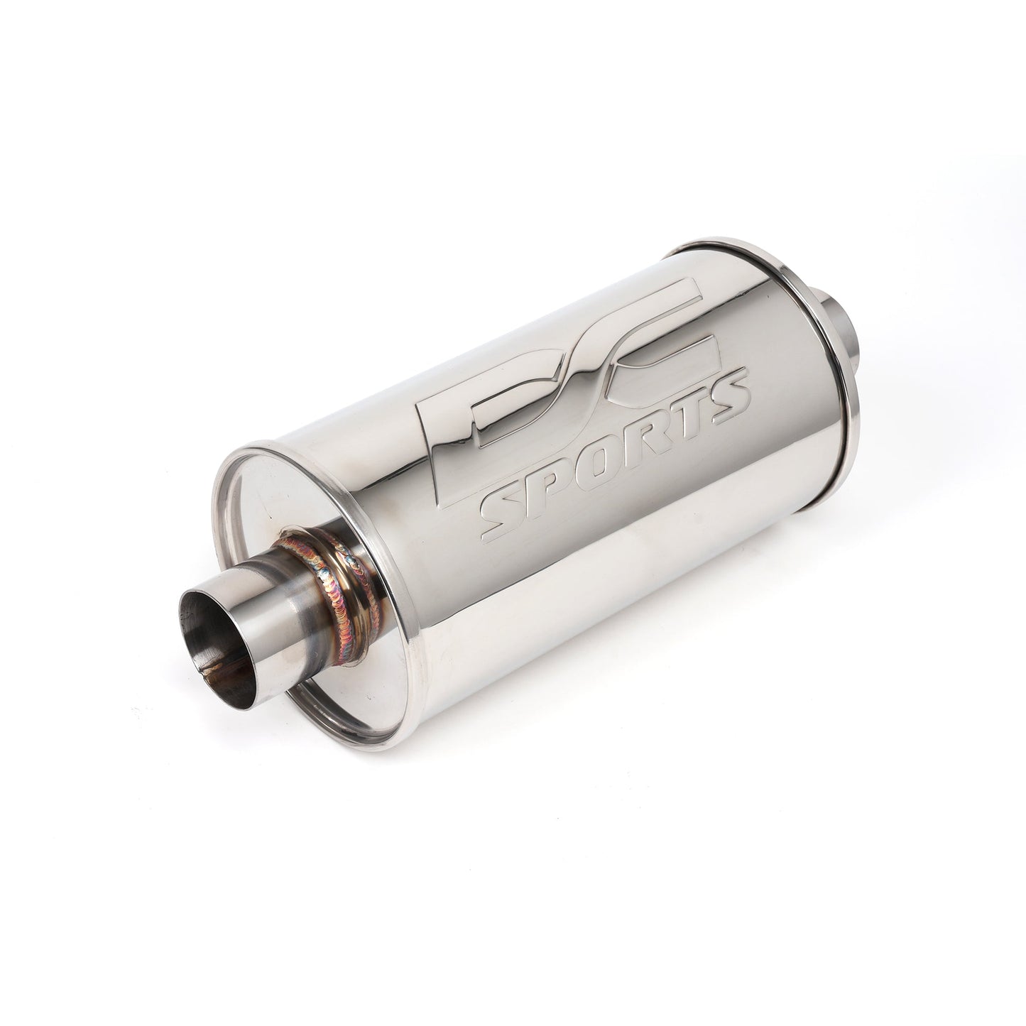 DC Sports Universal Round Muffler 2.5" Inlet / 2.5" Outlet