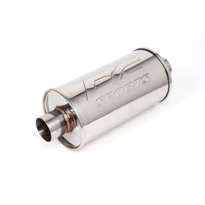 DC Sports Universal Round Muffler 2.5" Inlet / 2.5" Outlet