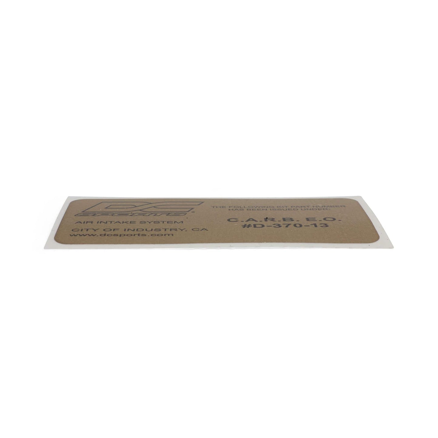 DC Sports CARB Sticker D-370-13 (For Intakes)