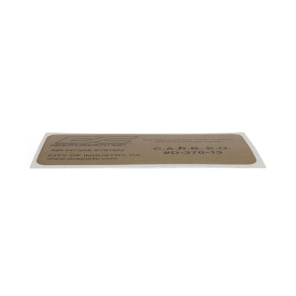 DC Sports CARB Sticker D-370-13 (For Intakes)