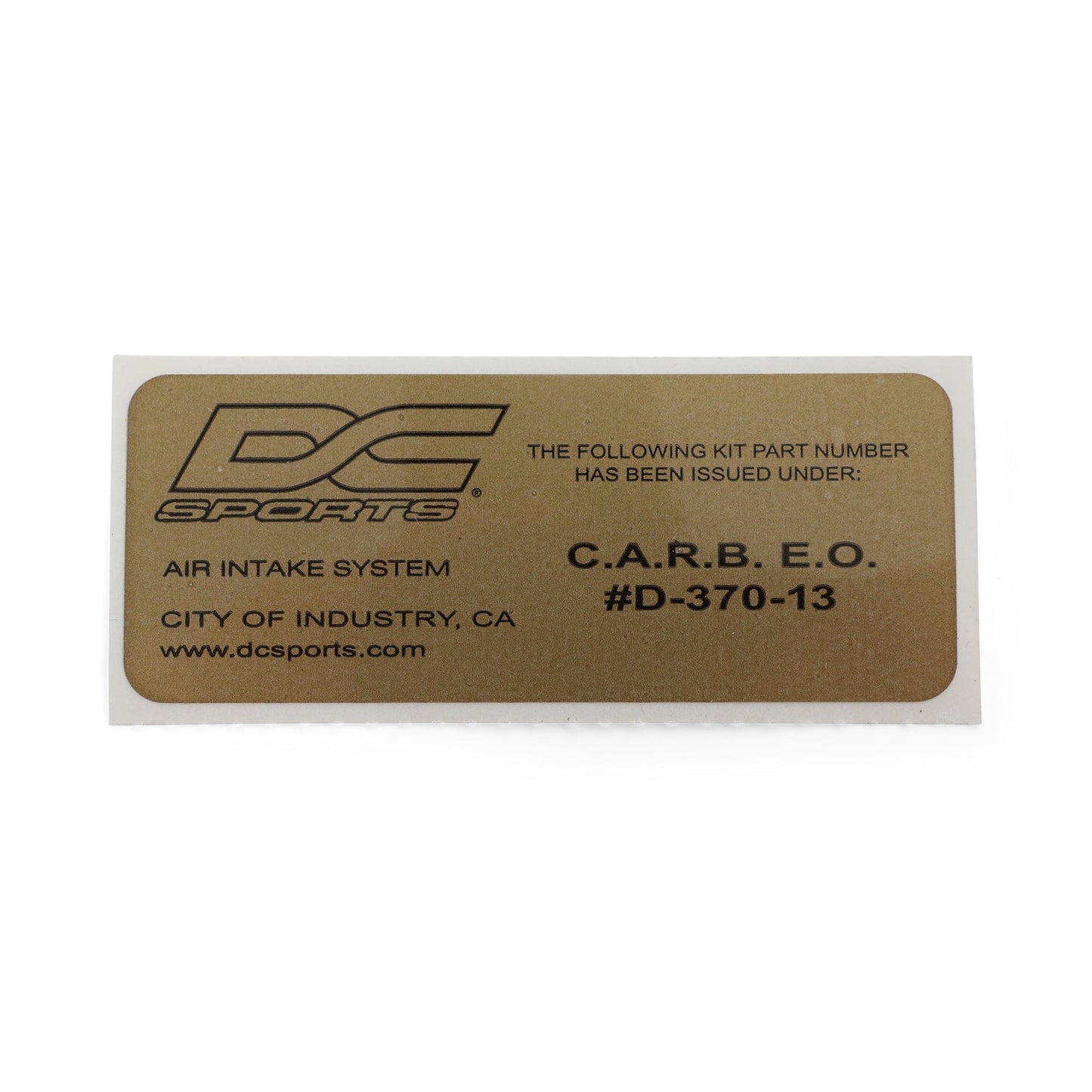 DC Sports CARB Sticker D-370-13 (For Intakes)
