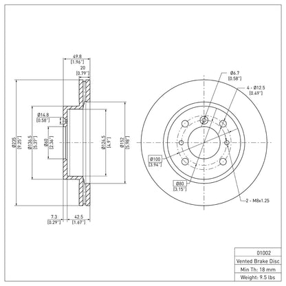 Dynamic Friction Company Disc Brake Rotor 600-01002