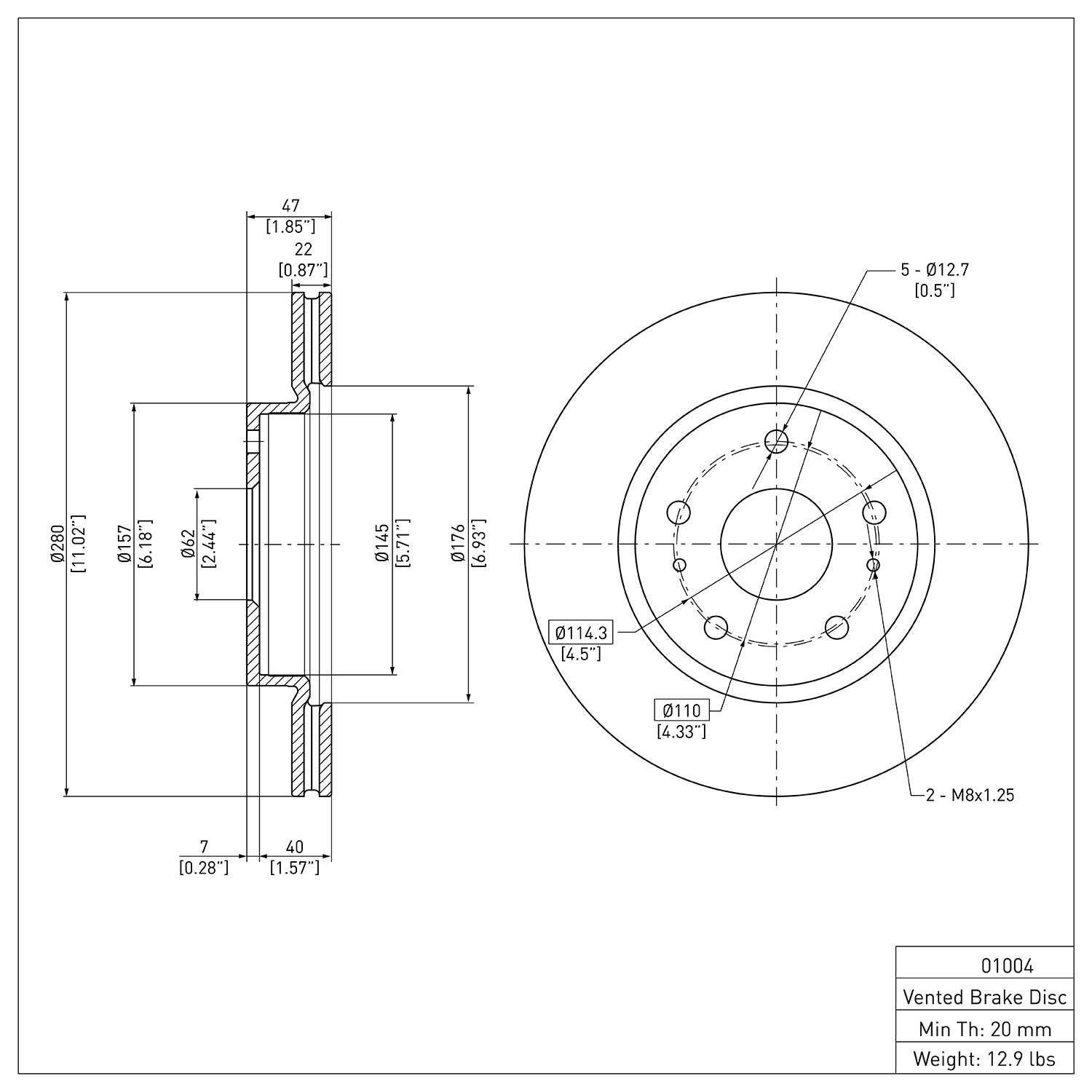 Dynamic Friction Company Disc Brake Rotor 600-01004