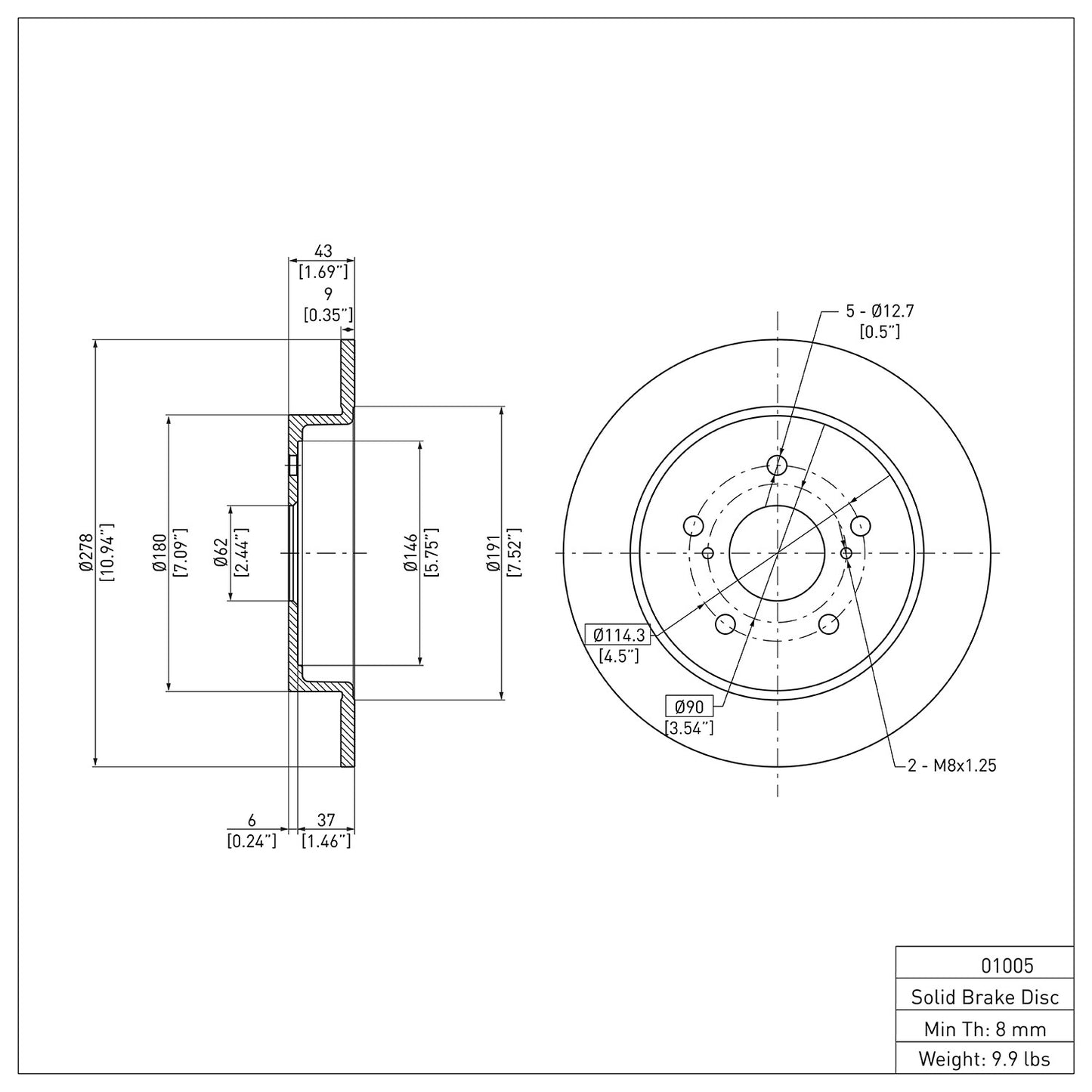 Dynamic Friction Company Disc Brake Rotor 600-01005