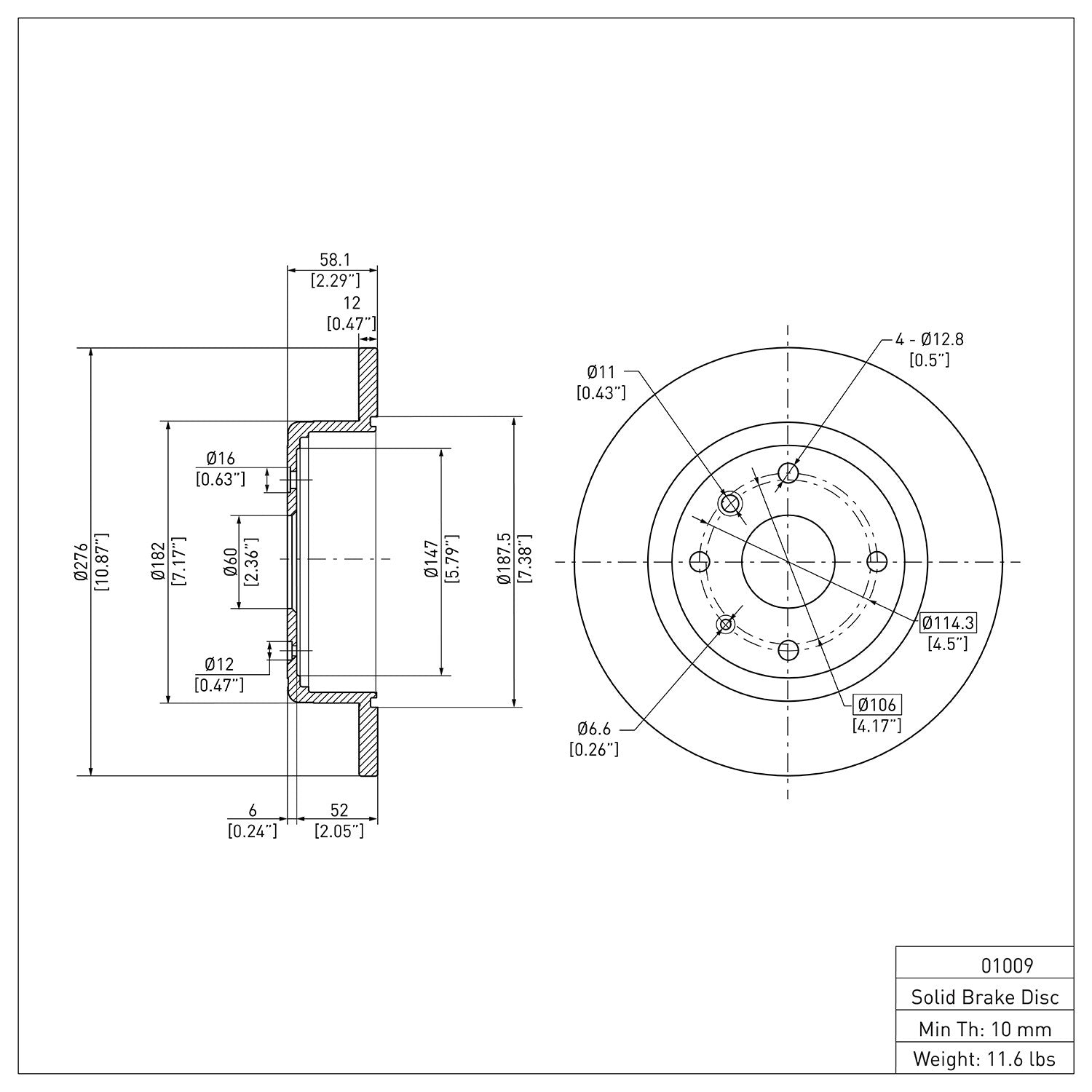 Dynamic Friction Company Disc Brake Rotor 600-01009