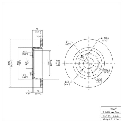 Dynamic Friction Company Disc Brake Rotor 600-01009