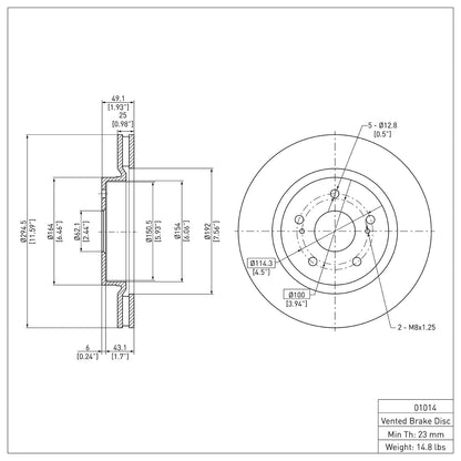 Dynamic Friction Company Disc Brake Rotor 600-01014