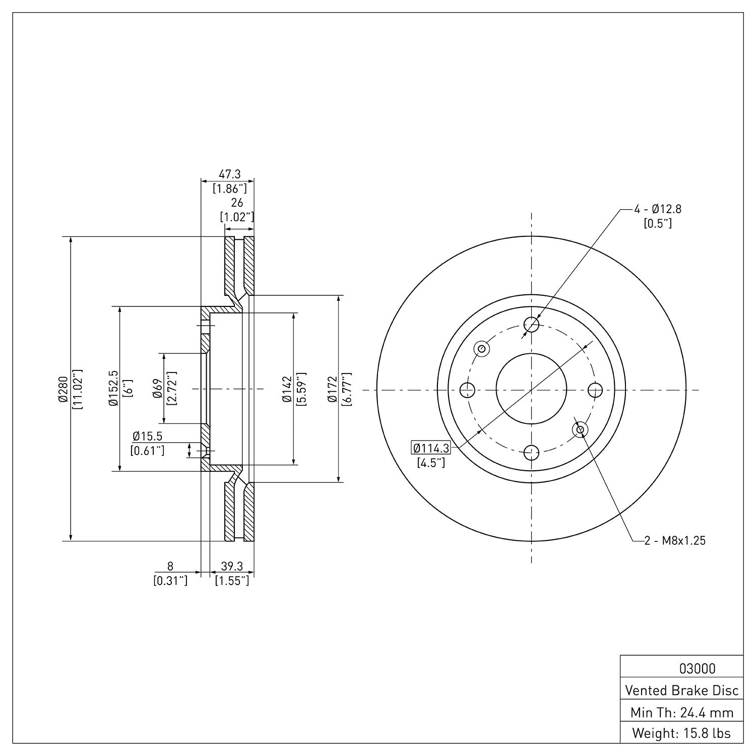 Dynamic Friction Company Disc Brake Rotor 600-03000