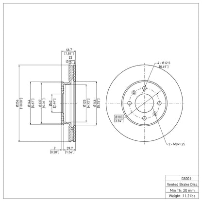 Dynamic Friction Company Disc Brake Rotor 600-03001