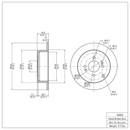 Dynamic Friction Company Disc Brake Rotor 600-03002