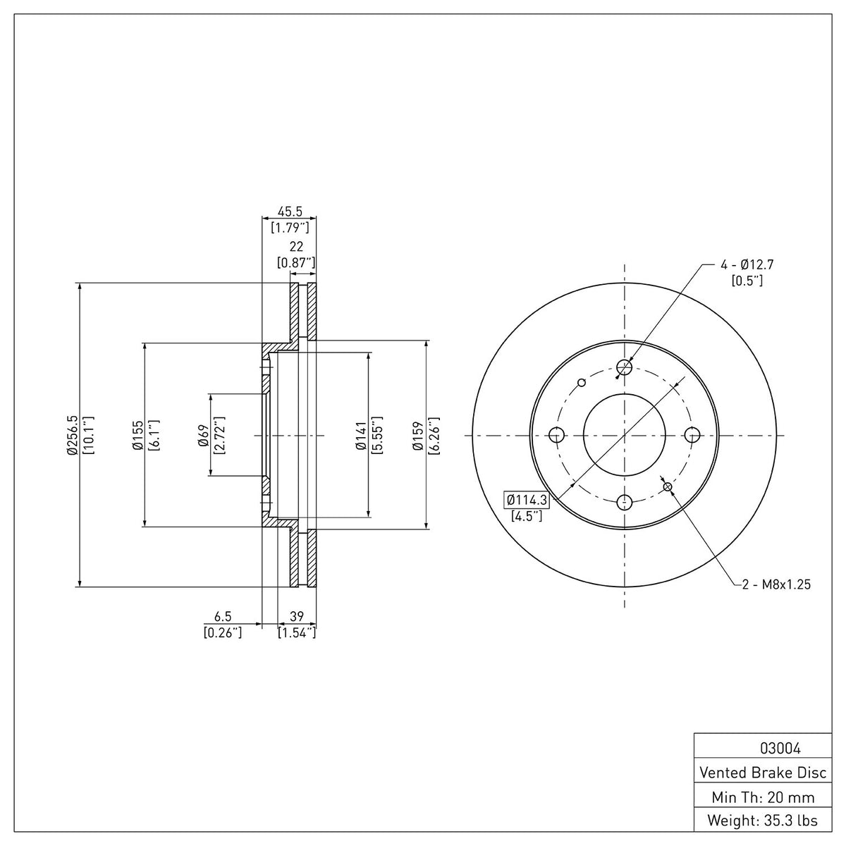 DFC 89-98 Hyundai Sonata Front Brake Rotor 600-03004