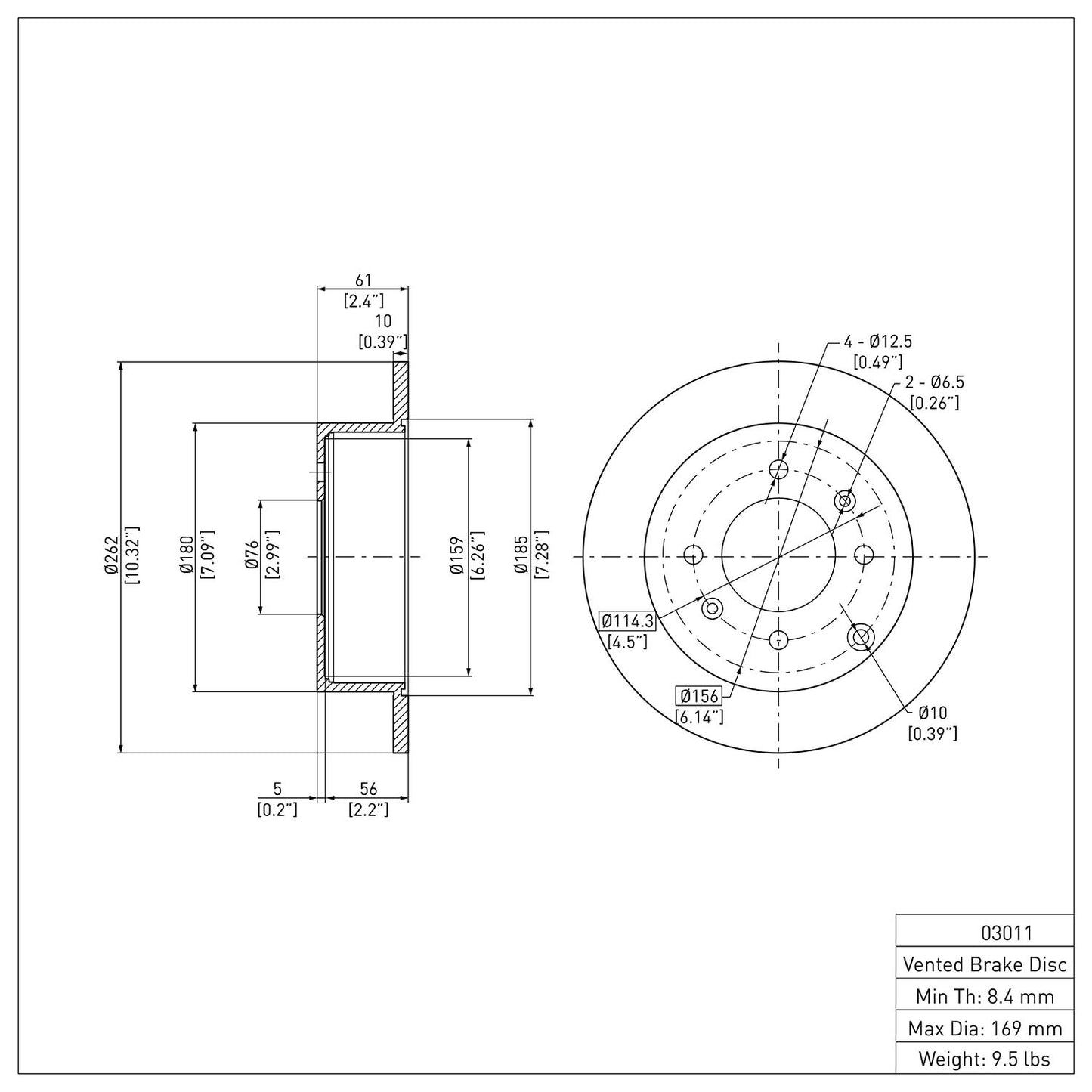 Dynamic Friction Company Disc Brake Rotor 600-03011