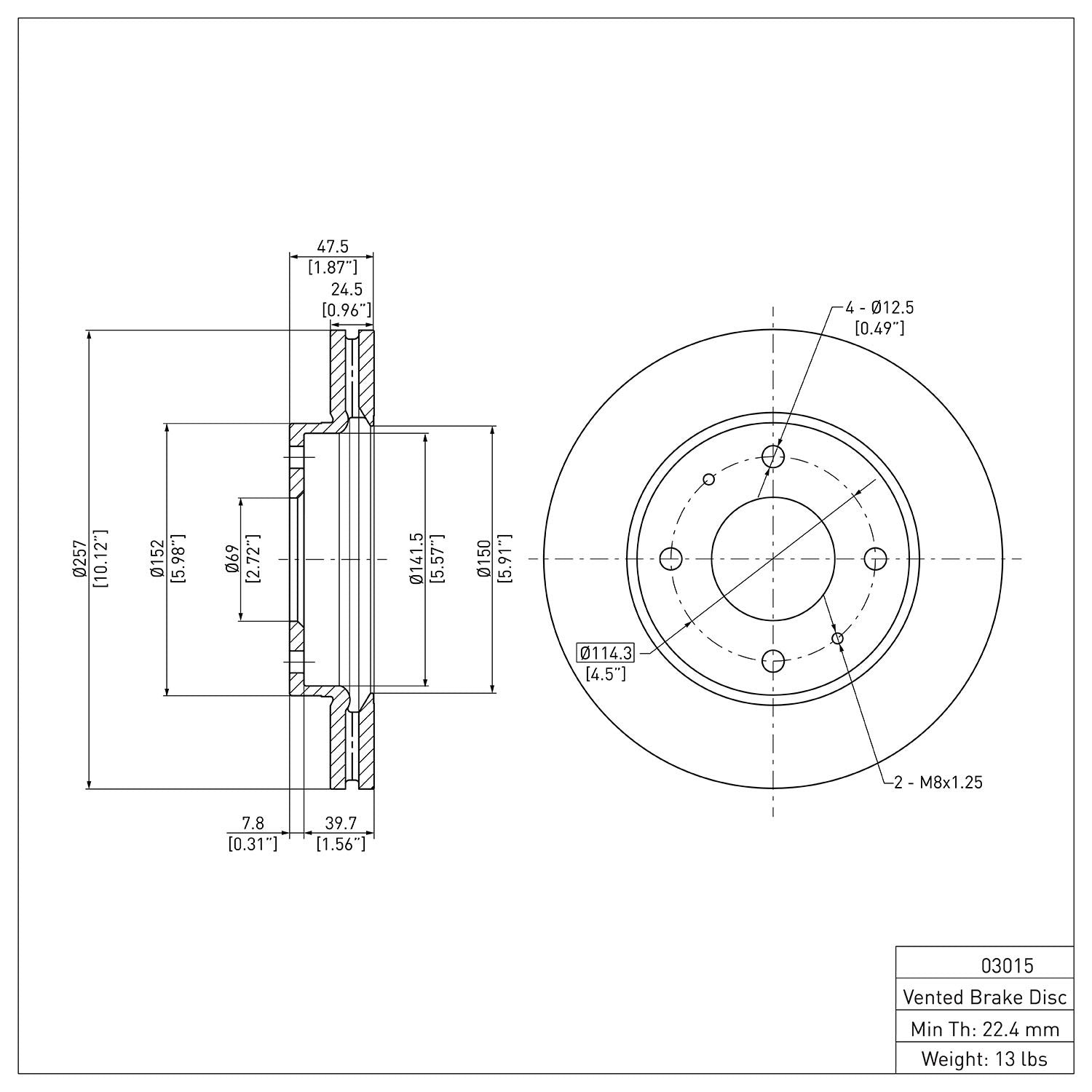 Dynamic Friction Company Disc Brake Rotor 600-03015