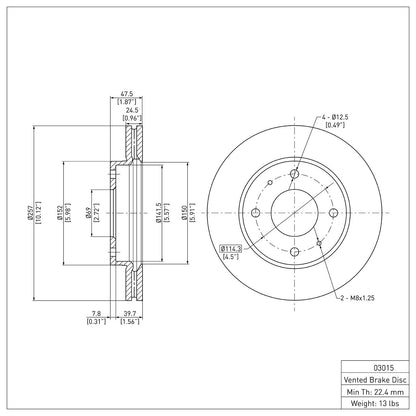 Dynamic Friction Company Disc Brake Rotor 600-03015