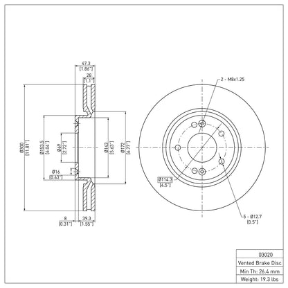 Dynamic Friction Company Disc Brake Rotor 600-03020