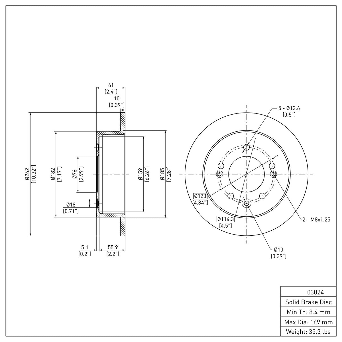 Dynamic Friction Company Disc Brake Rotor 600-03024