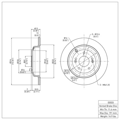 Dynamic Friction Company Disc Brake Rotor 600-03033