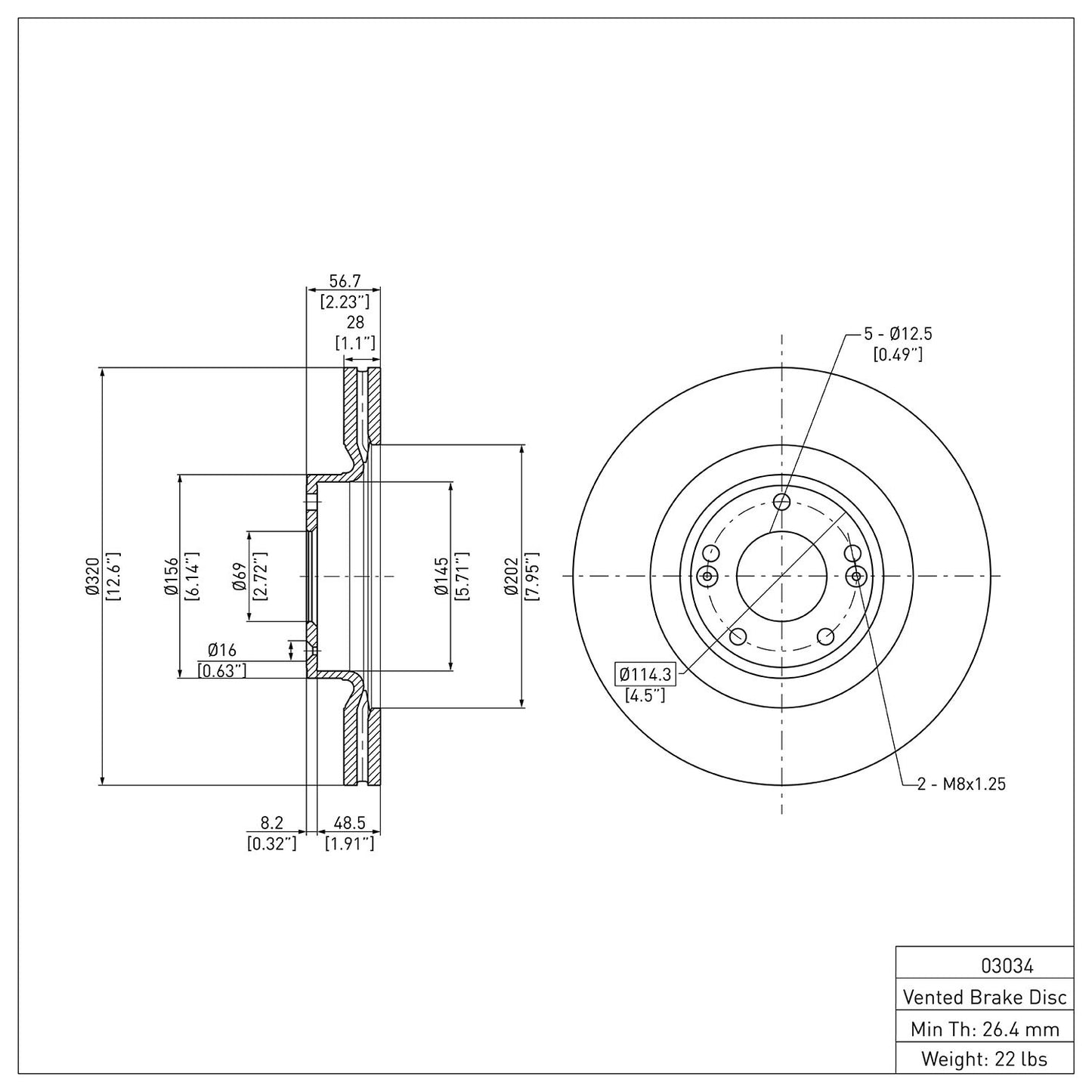 Dynamic Friction Company Disc Brake Rotor 600-03034