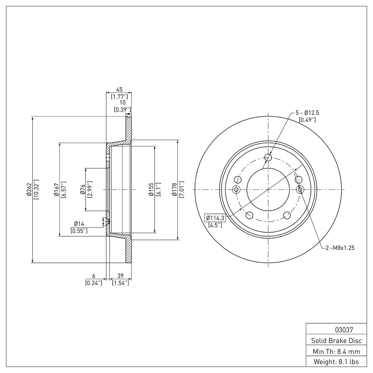 Dynamic Friction Company Disc Brake Rotor 600-03037