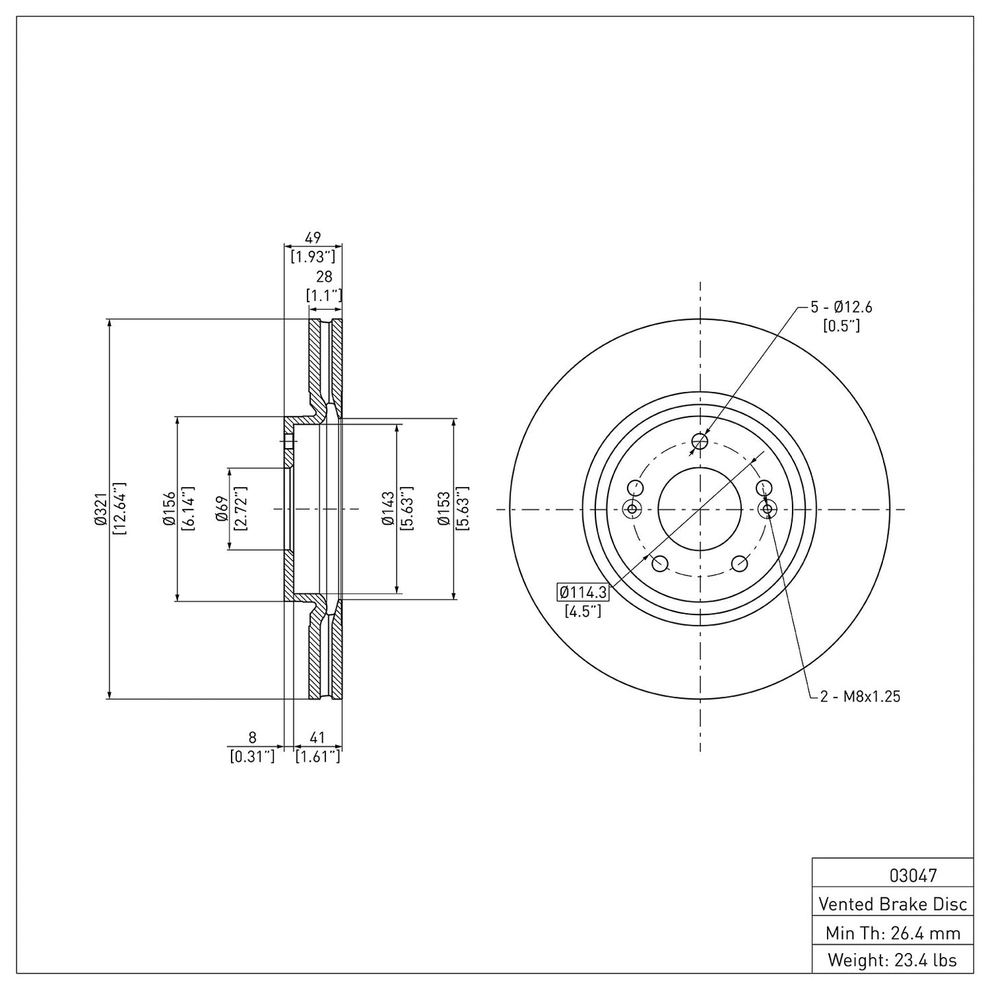 Dynamic Friction Company Disc Brake Rotor 600-03047