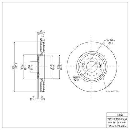 Dynamic Friction Company Disc Brake Rotor 600-03047