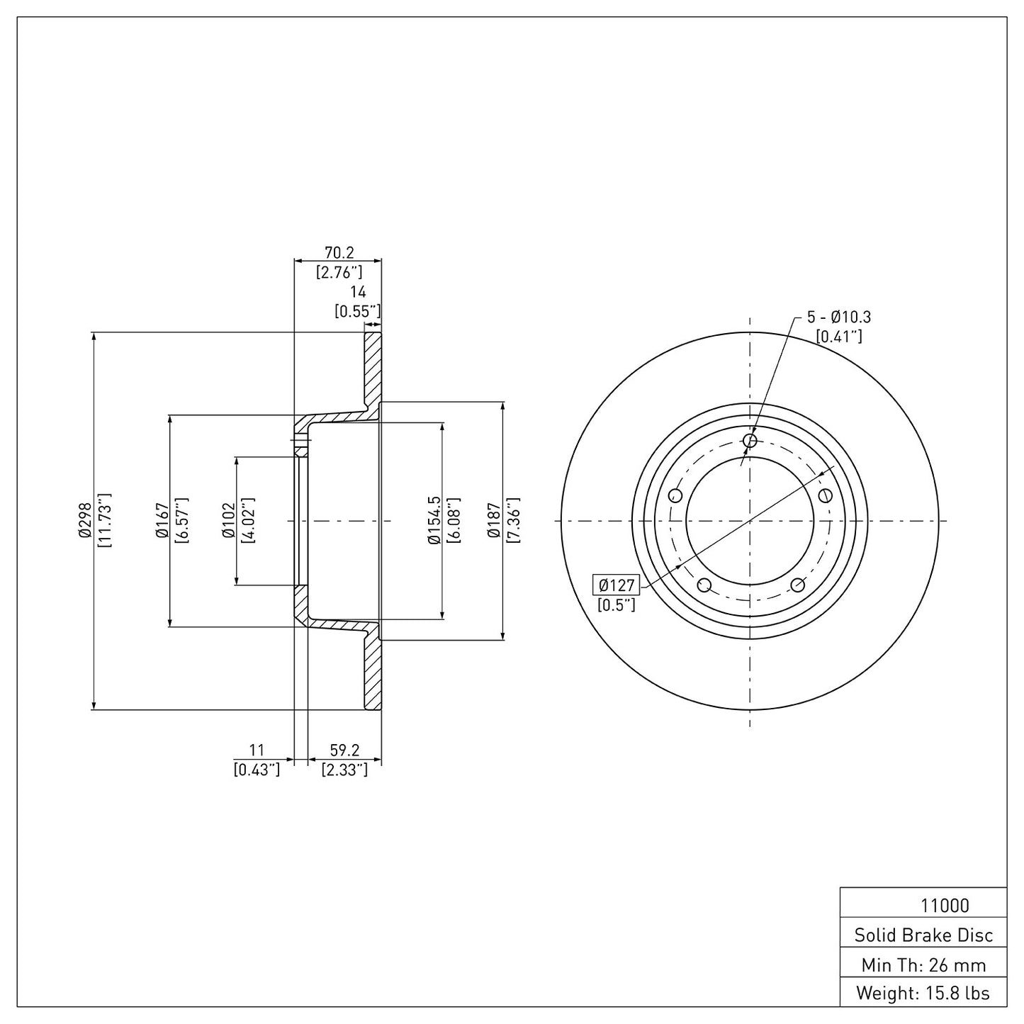 Dynamic Friction Company Disc Brake Rotor 600-11000