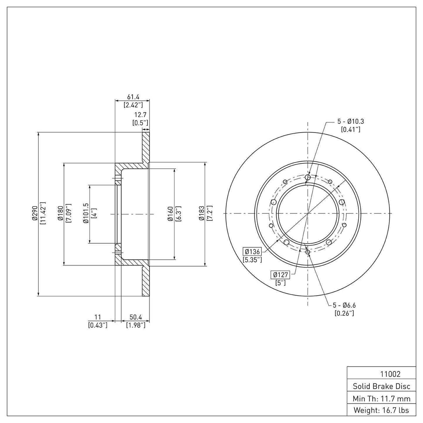 Dynamic Friction Company Disc Brake Rotor 600-11002