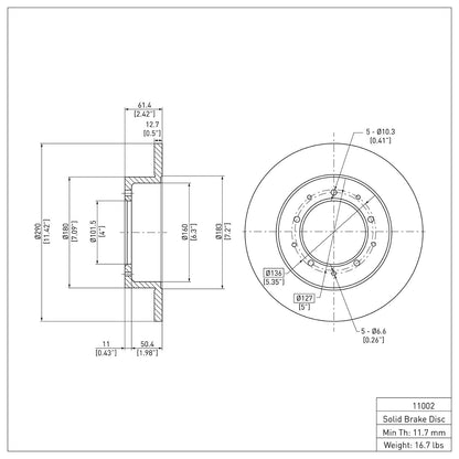 Dynamic Friction Company Disc Brake Rotor 600-11002