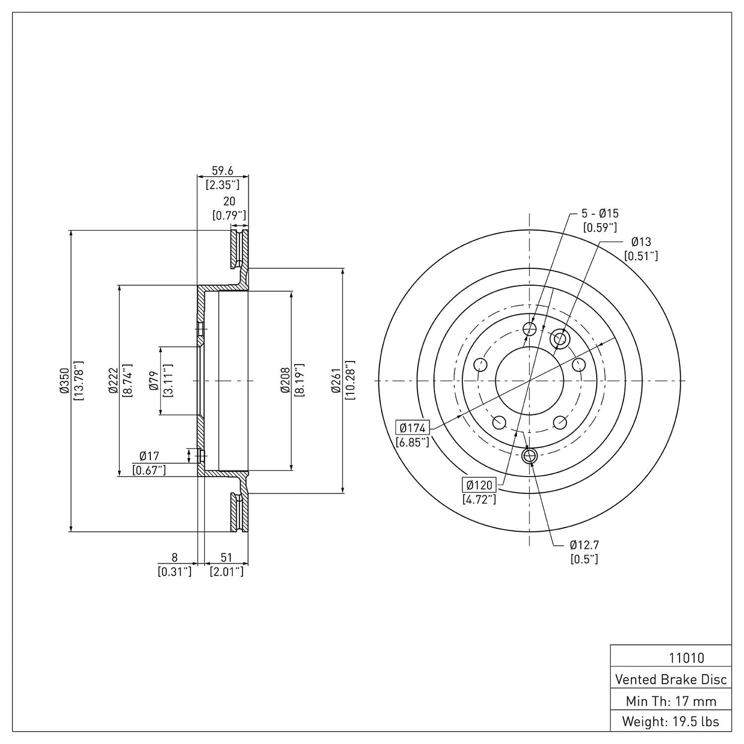 Dynamic Friction Company Disc Brake Rotor 600-11010